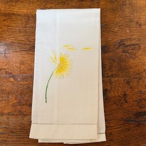 Embroidered Linen Hand Towel
